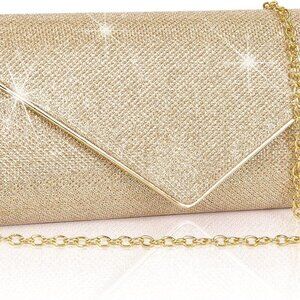 Clutch Purses for Women, Sparkling Envelope Evening Bag with Detachable Chain